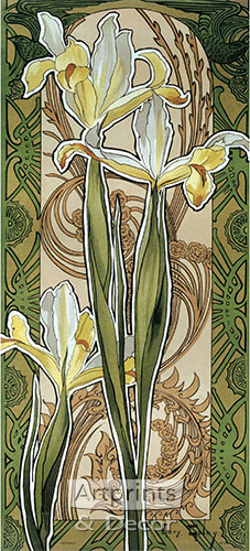 Stylized Yellow Irises - Art Print