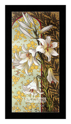 Stylized White Lilies - Framed Art Print
