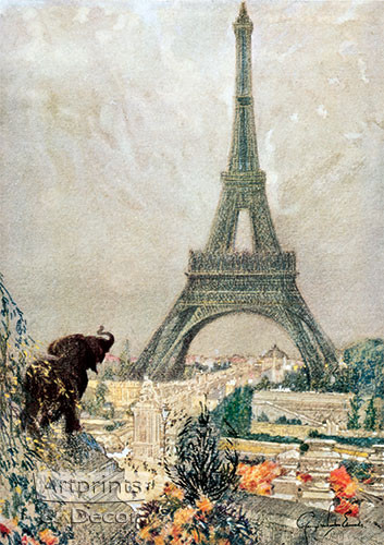 Wexford Home Eiffel Tower Glitz By Wexford Homes Unframed Giclee Home Art  Print 18 in x 12 in WC0347073R  The Home Depot