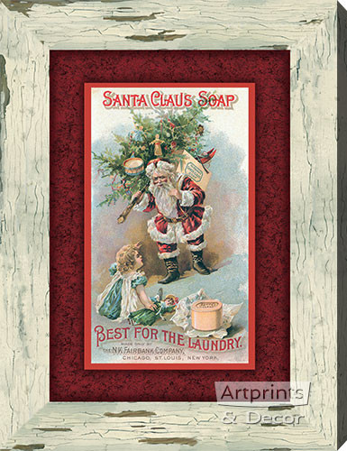 Santa Claus Soap -  Stretched Canvas Art Print