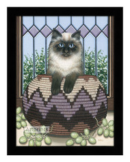 Cat in a Basket - Framed Art Print