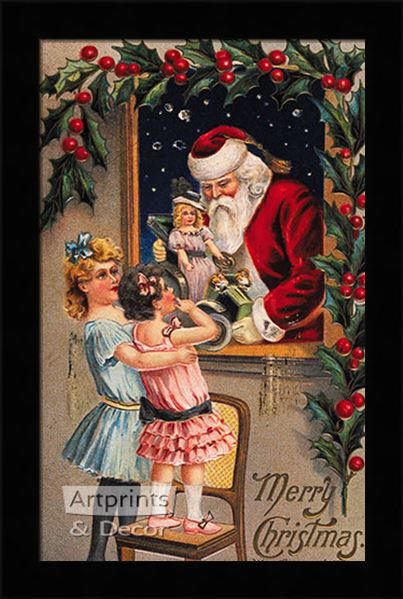 Merry Christmas to All 絵画　アンティーク Merry Christmas, To All A Good Night, 24 x 36, Vintage