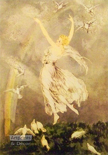 The Rainbow by Louis Icart - Stretched Canvas Art Print
 
