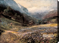 The Mountain Meadow - Stretched Canvas Art Print