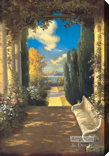 The Rose Bower by R. Atkinson Fox - Stretched Canvas Art Print 
