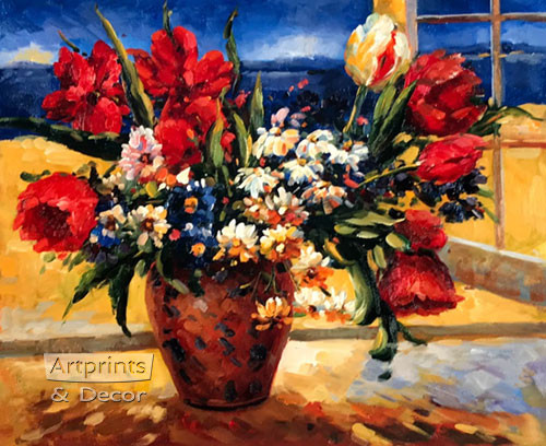 : Art Print of Vintage Art : Roses in Bloom by Fenquick