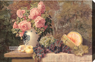 Fruit & Roses by Max Streckenbach - Stretched Canvas Art Print