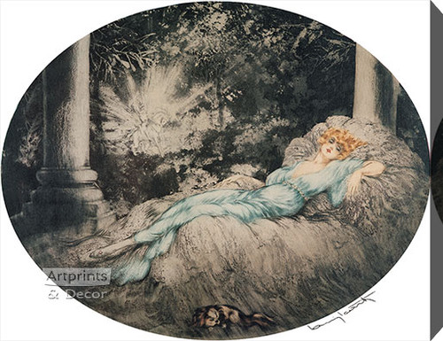 Sleeping Beauty by Louis Icart - Stretched Canvas Art Print 