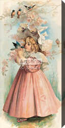 Spring Message by Maud Humphrey - Stretched Canvas Art Print