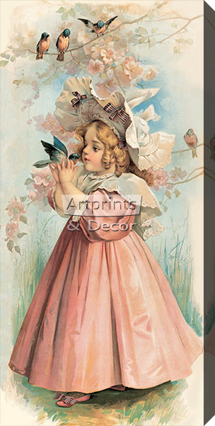 Spring Message by Maud Humphrey - Stretched Canvas Art Print
