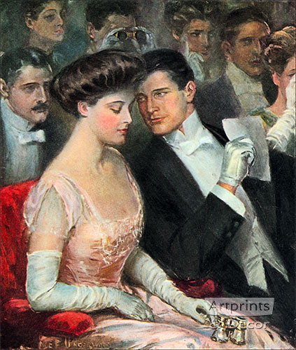 絵画 LOVEseries 2paintings set The Only Two At The Opera, Art Print by Clarence Underwood at