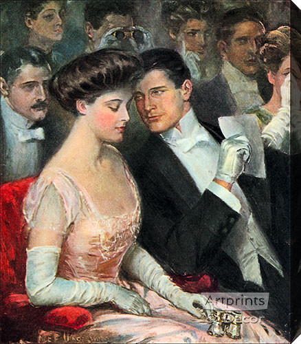 The Only Two At The Opera, Stretched Canvas Art Print by Clarence