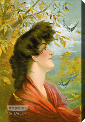 Society Girl by Alfred M Art Print of Vintage Art Turner 16 x 20