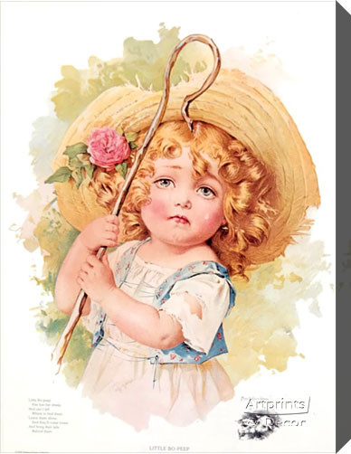 Little Bo Peep by Maud Humphrey - Stretched Canvas Art Print