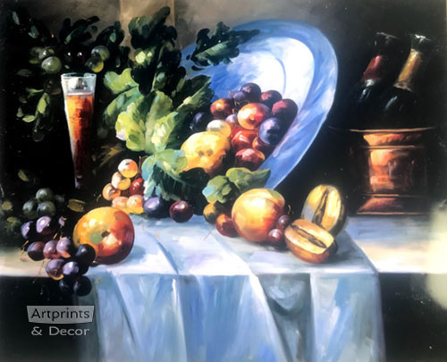 Fruit & Wine (Still Life) - Art Print