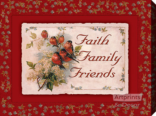 Faith Family Friends - Stretched Canvas Art Print