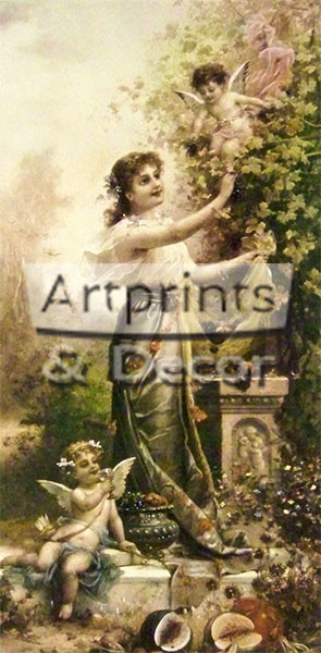 Art Print of Vintage Art 10 x 22 Spring Fantasy by Hans Zatzka
