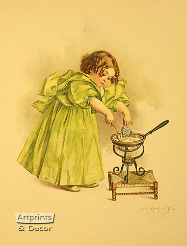 The Cook by Maud Humphrey - Framed Art Print