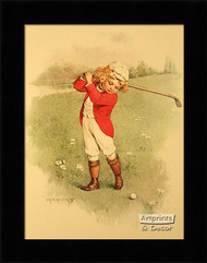 A Little Golfer - Framed Art Print*