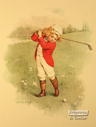 Art Print of Vintage Art The Golfer Wore Pink by F Earl Christy 