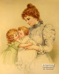 Baby's First Kiss, Framed Art Print by Baby's First Kiss at