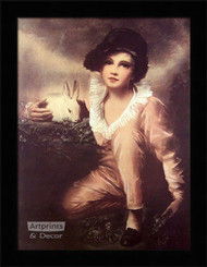 Boy with Rabbit - Framed Art Print*
