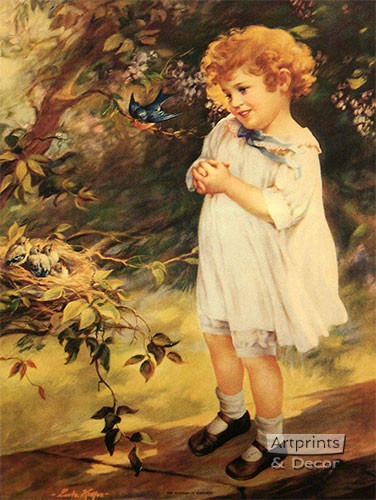 The Bluebird of Happiness, Art Print by Zula Kenyon at