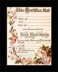 Marriage Certificate - Framed Art Print*