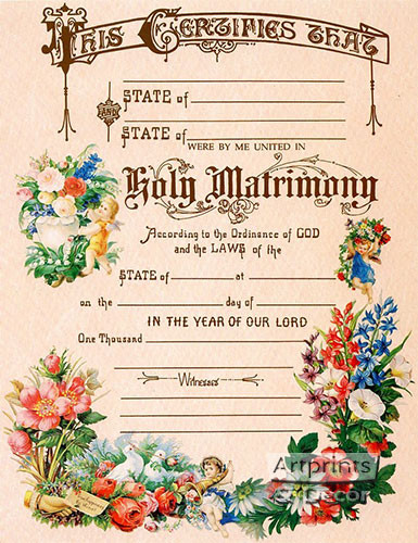 Marriage Certificate - Art Print
