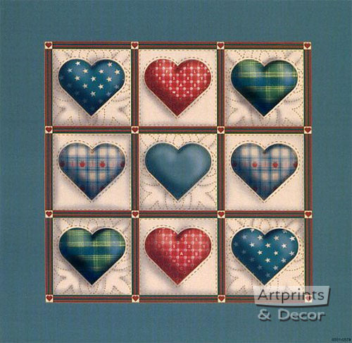 Hearts in Squares - Art Print