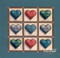 Hearts in Squares - Art Print