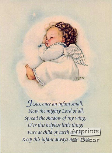 Jesus once an infant small - Art Print