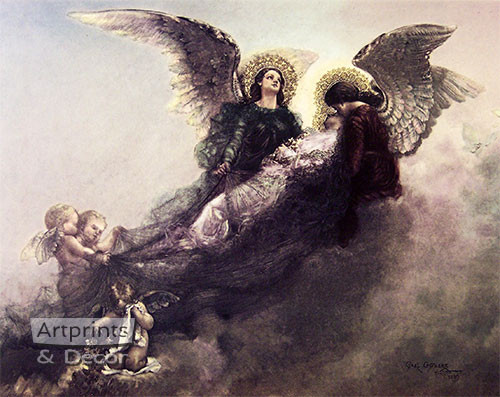 Born Away by Angels, Art Print by Carl Gutherz at