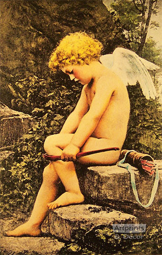 Cupid Breaking Bow - Art Print