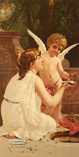 Innocence & Cupid by A. Delobbe - Art Print