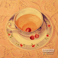 Tea and Raspberries - Framed Art Print