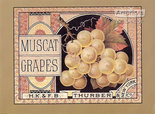Grape Label - Framed Art Print