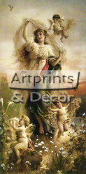 Garden Cherubs, Art Print by Hans Zatzka at ArtPrintsAndDecor.com