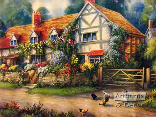 Country Cottage - Framed Art Print 