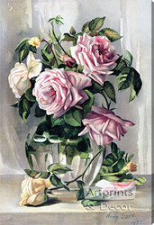 La France Roses by Amy Gross - Stretched Canvas Art Print