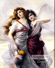 絵画 ainess Enchanted Maidens, Art Print by Edouard Bisson at
