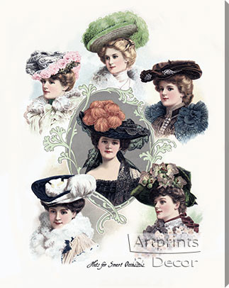 Hats For Smart Occasions - Stretched Canvas Art Print