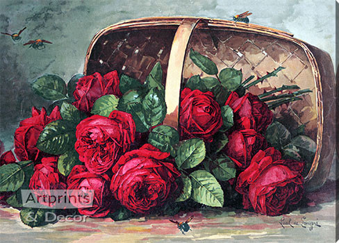 Basket of Beauties by Paul de Longpre - Stretched Canvas Art Print