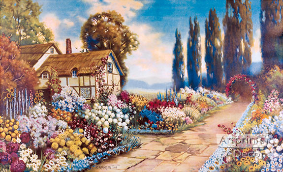 Old Fashion Garden, Art Print by R. Atkinson Fox at