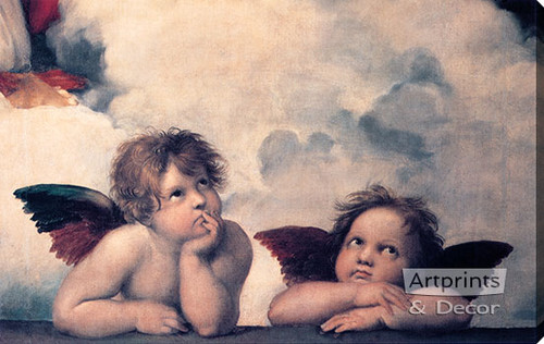 The Sistine Cherubs by Raphael - Stretched Canvas Art Print