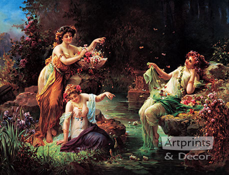 Fairy Play, Art Print by Hans Zatzka at ArtPrintsAndDecor.com
