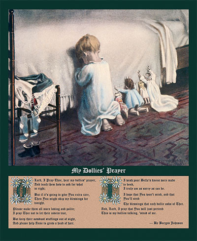 Hear My Dollies' Prayer by Mary Sigsbee Ker - Framed Art Print