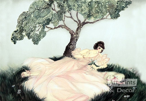 He loves me, He loves me not, Art Print by Allene Lamour at