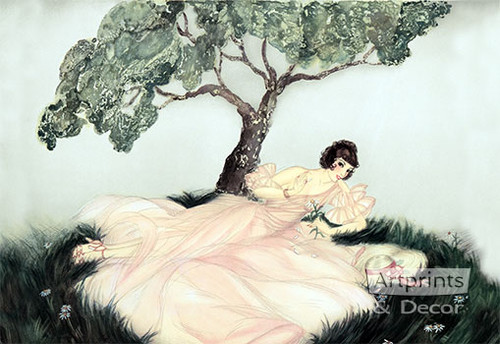 He loves me, He loves me not, Art Print by Allene Lamour at