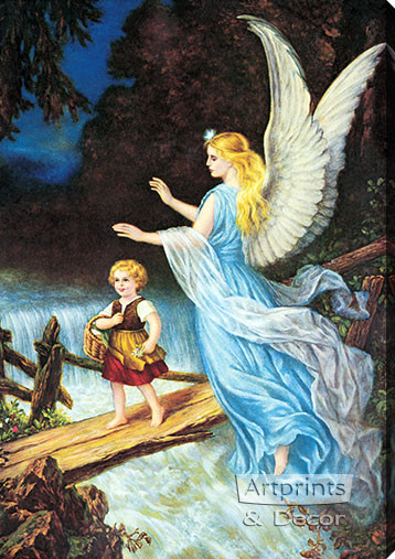 Guardian Angel - Heilige Schutzengel - Canvas Art Print